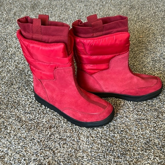 Land’s End like new women’s red suede insulated winter boots size 7 - Picture 1 of 8